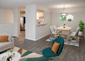 Thumbnail 7 of 29 - Open Concept Dining Room and Living Room with Furniture