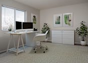 Thumbnail 3 of 29 - At Home Work Space with Desk, Computer and Cabinets