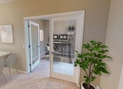 Thumbnail 4 of 9 - Home Office with Desk and Computers, Glass Doors