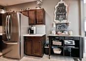 Thumbnail 10 of 18 - Coffee Bar on Cabinets next to Fridge