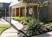 Thumbnail 13 of 32 - a house with a sidewalk and plants in front of it at La Bella Apartments, Fort Worth, 76116