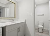Thumbnail 60 of 61 - a bathroom with a toilet and a sink and a mirror at AVIA Lofts on Liberty Ridge, Jacksonville, FL, 32256
