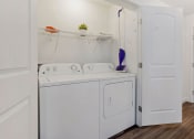 Thumbnail 31 of 50 - a white washer and dryer in a white laundry room at The View on 20th, Ogden, Utah