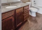 Thumbnail 63 of 71 - a bathroom with a sink toilet and bathtub at Wilmington Flats Apartments, Utah
