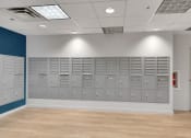 Thumbnail 15 of 51 - the lockers in the new building have been painted blue and white