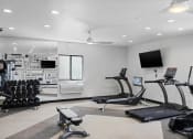 Thumbnail 26 of 56 - a gym with treadmills and other exercise equipment