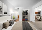 Thumbnail 45 of 108 - a bedroom with a bed and a closet