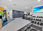 Thumbnail 28 of 61 - the gym with weights and cardio equipment at AVIA Lofts on Liberty Ridge, Florida, 32256