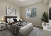 Thumbnail 20 of 46 - a bedroom with a large bed and a large window at Siena Villas Apartments, Orem, 84097