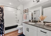 Thumbnail 81 of 84 - a bathroom with a shower and a sink and a toilet at The Revival, Salt Lake City, Utah