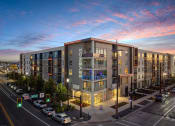 Thumbnail 115 of 126 - corner exterior shot at dawn at SevenO2 Main Apartments, Salt Lake City, 84101