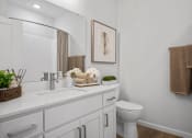 Thumbnail 12 of 43 - a bathroom with a sink and a toilet