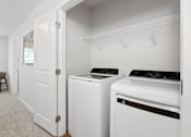 Thumbnail 35 of 62 - A laundry room with a washer and dryer.