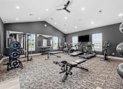 Thumbnail 39 of 39 - A spacious home gym with a variety of equipment.