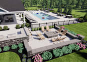 Thumbnail 18 of 19 - A backyard with a pool and a deck.