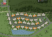 Thumbnail 19 of 19 - A map of a residential area with a lake and a legend indicating sentinel locations and fire hydrant placements.