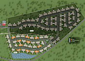Thumbnail 1 of 19 - A map shows a layout of a residential area with streets and plots.