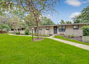 Thumbnail 1 of 21 - A tree stands in a grassy area in front of a building.