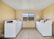 Thumbnail 15 of 15 - A room with two white appliances and a window.