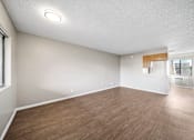 Thumbnail 20 of 21 - A room with wooden flooring and a single light on the ceiling.
