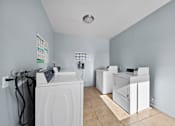 Thumbnail 6 of 11 - A laundry room with a washer and dryer.