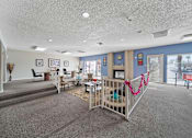 Thumbnail 2 of 21 - A room with a white ceiling and a grey carpet.