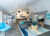 Thumbnail 2 of 11 - Resident Lounge with Media and Coffee Station at The Atlantic Howell Station, Duluth, GA, 30096