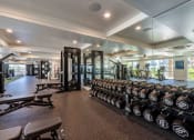 Thumbnail 36 of 49 - a spacious fitness center with weights and other exercise equipment