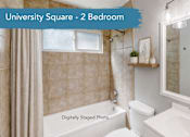 Thumbnail 32 of 32 - A digitally staged photo of a 2 bedroom University Square apartment.