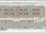 Thumbnail 7 of 11 - A floor plan of a building with a large central rectangle labeled as "100 SOLAR ARRAY".