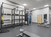Thumbnail 68 of 76 - the weight room at the tower at third  at The Icon, Richmond, VA 23230
