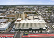 Thumbnail 33 of 76 - an aerial view of a large white building in a city at The Icon, Richmond, VA 23230