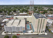 Thumbnail 32 of 76 - arial view of a large city with a crane in the background  at The Icon, Richmond, VA, 23230
