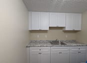Thumbnail 19 of 32 - a kitchen with white cabinets and granite counter tops and a sink