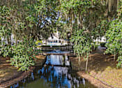 Thumbnail 36 of 42 - A house is surrounded by trees with Spanish moss hanging from the branches.