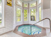Thumbnail 23 of 42 - a soaking tub with a view of the trees outside the windows