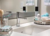 Thumbnail 9 of 27 - a bathroom with a sink and a mirror at Areum Apartment, Monrovia, 91016  