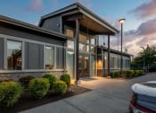 Thumbnail 41 of 47 - a view of the front of a building at dusk
