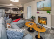 Thumbnail 7 of 47 - living room and fireplace