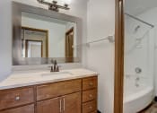 Thumbnail 23 of 47 - a bathroom with a sink and a bathtub