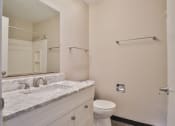 Thumbnail 42 of 43 - a bathroom with a sink and a toilet and a mirror
