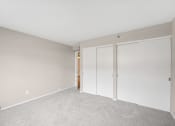 Thumbnail 7 of 21 - a bedroom with two closets and a carpeted floor