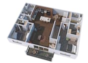 Thumbnail 62 of 75 - an overhead view of a 3d floor plan of a house
