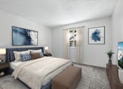 Thumbnail 23 of 31 - Second Bedroom in Bent Tree 2 Bed 1 Bath apartment home with carpeted flooring and large window allowing for gorgeous natural lighting.