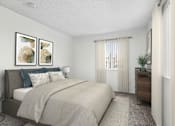 Thumbnail 28 of 31 - Bedroom in 2 Bed 2 Bath Bent Tree apartment with plush carpeted flooring and two large windows.