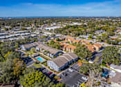 Thumbnail 4 of 15 - Aerial view of the neighborhood at Pineview Apartments, in Clearwater, FL 33755