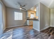 Thumbnail 23 of 25 - Living & Dining Area with Hardwood Floors