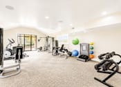 Thumbnail 4 of 40 - A well-equipped gym with a variety of exercise machines and equipment.