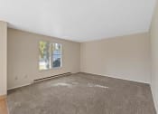Thumbnail 3 of 7 - an empty living room with carpet and a window