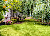 Thumbnail 36 of 36 - A garden with a lawn and a weeping willow tree.